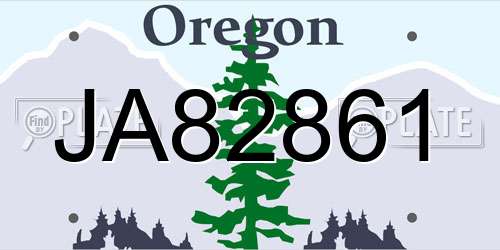 JA82861 Oregon License Plate