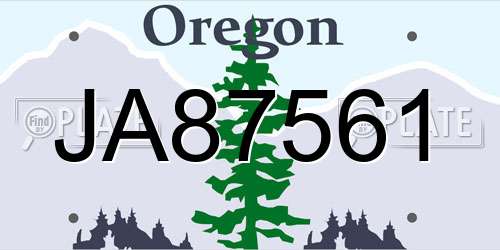 JA87561 Oregon License Plate