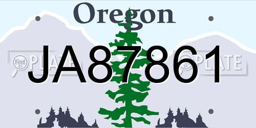 JA87861 Oregon License Plate