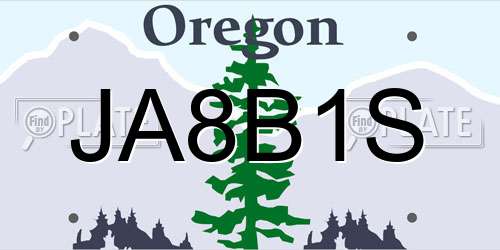 JA8B1S Oregon License Plate