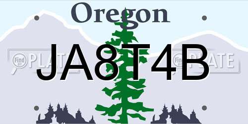 JA8T4B Oregon License Plate