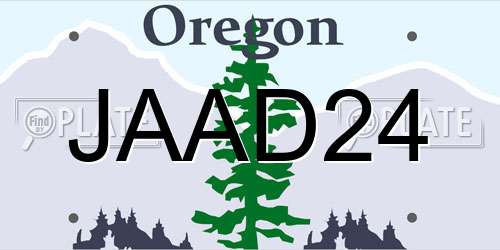 JAAD24 Oregon License Plate