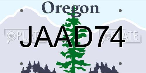 JAAD74 Oregon License Plate
