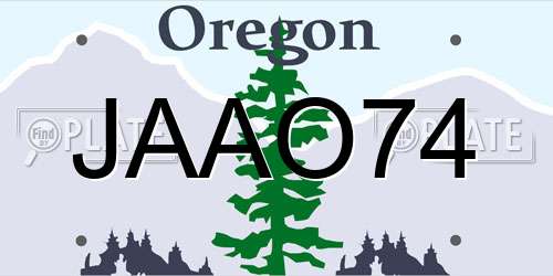 JAAO74 Oregon License Plate
