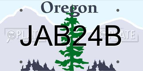 JAB24B Oregon License Plate