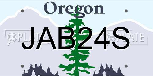 JAB24S Oregon License Plate