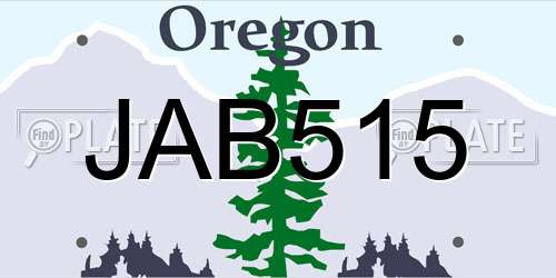 JAB515 Oregon License Plate