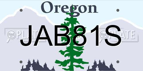 JAB81S Oregon License Plate