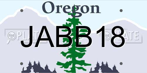 JABB18 Oregon License Plate