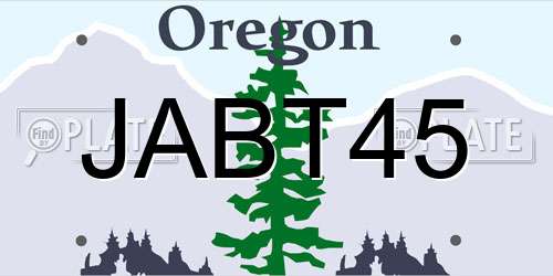JABT45 Oregon License Plate