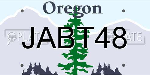 JABT48 Oregon License Plate