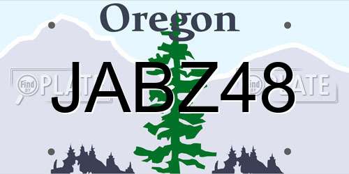 JABZ48 Oregon License Plate