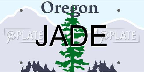 JADE Oregon License Plate