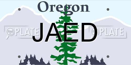 JAED Oregon License Plate