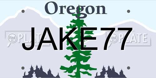 JAKE77 Oregon License Plate