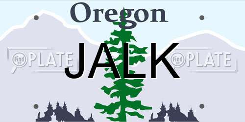 JALK Oregon License Plate