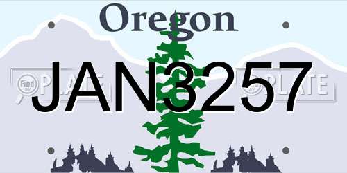 JAN3257 Oregon License Plate
