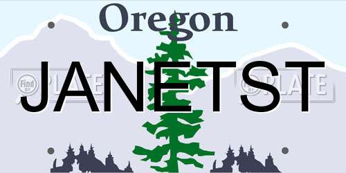 JANETST Oregon License Plate