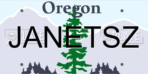 JANETSZ Oregon License Plate