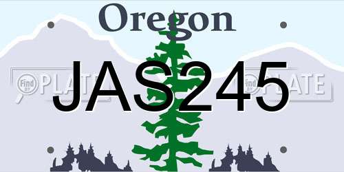 JAS245 Oregon License Plate
