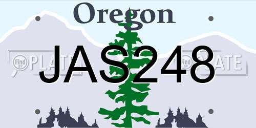 JAS248 Oregon License Plate