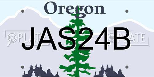 JAS24B Oregon License Plate