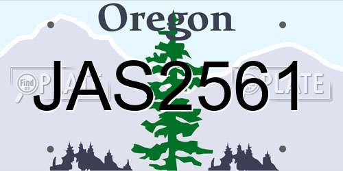 JAS2561 Oregon License Plate