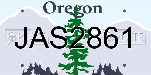 JAS2861 Oregon License Plate
