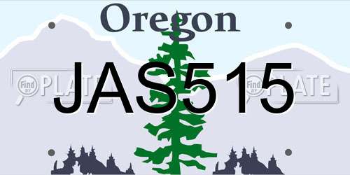JAS515 Oregon License Plate