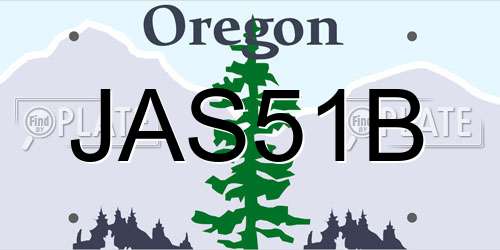 JAS51B Oregon License Plate