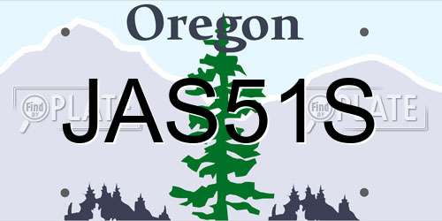 JAS51S Oregon License Plate