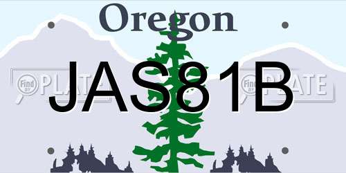 JAS81B Oregon License Plate