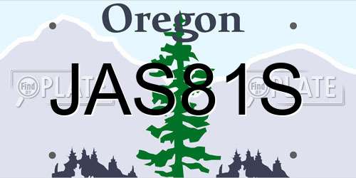 JAS81S Oregon License Plate