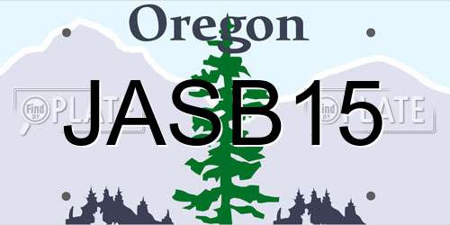 JASB15 Oregon License Plate