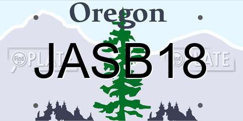 JASB18 Oregon License Plate