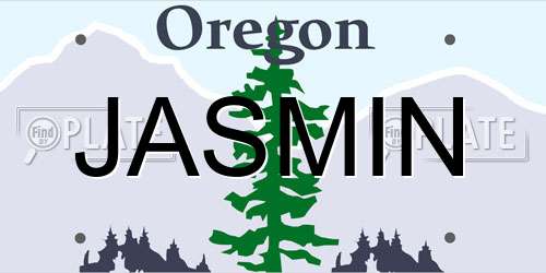 JASMIN Oregon License Plate