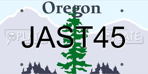 JAST45 Oregon License Plate