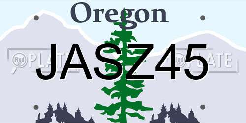 JASZ45 Oregon License Plate