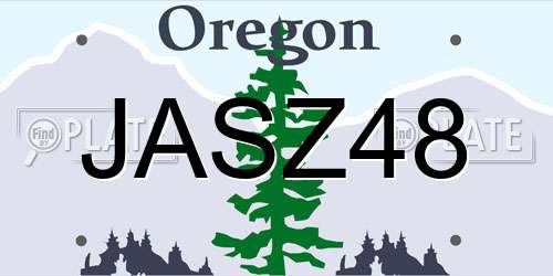 JASZ48 Oregon License Plate