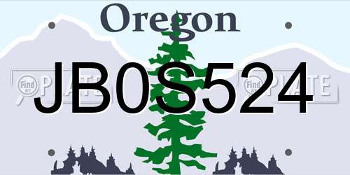 JB0S524 Oregon License Plate