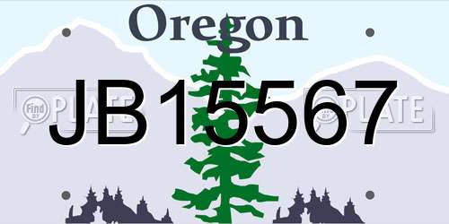 JB15567 Oregon License Plate