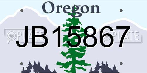 JB15867 Oregon License Plate