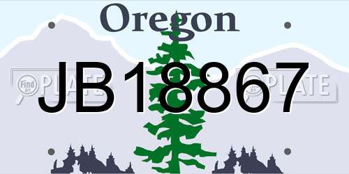 JB18867 Oregon License Plate