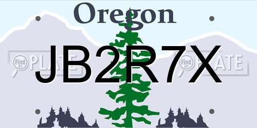 JB2R7X Oregon License Plate