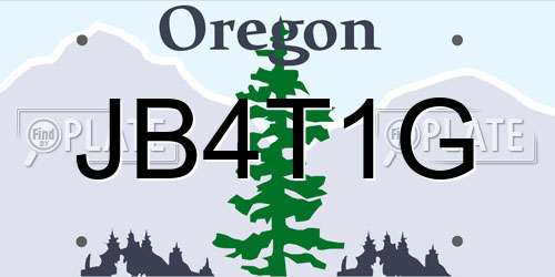 JB4T1G Oregon License Plate