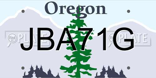 JBA71G Oregon License Plate