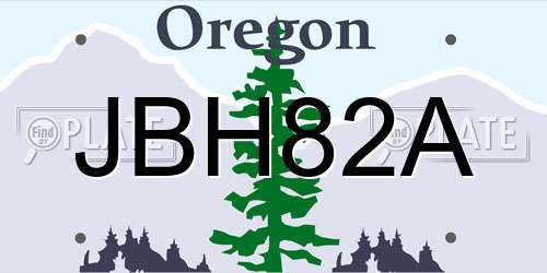 JBH82A Oregon License Plate