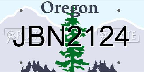 JBN2124 Oregon License Plate