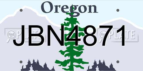 JBN4871 Oregon License Plate