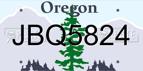 JBQ5824 Oregon License Plate